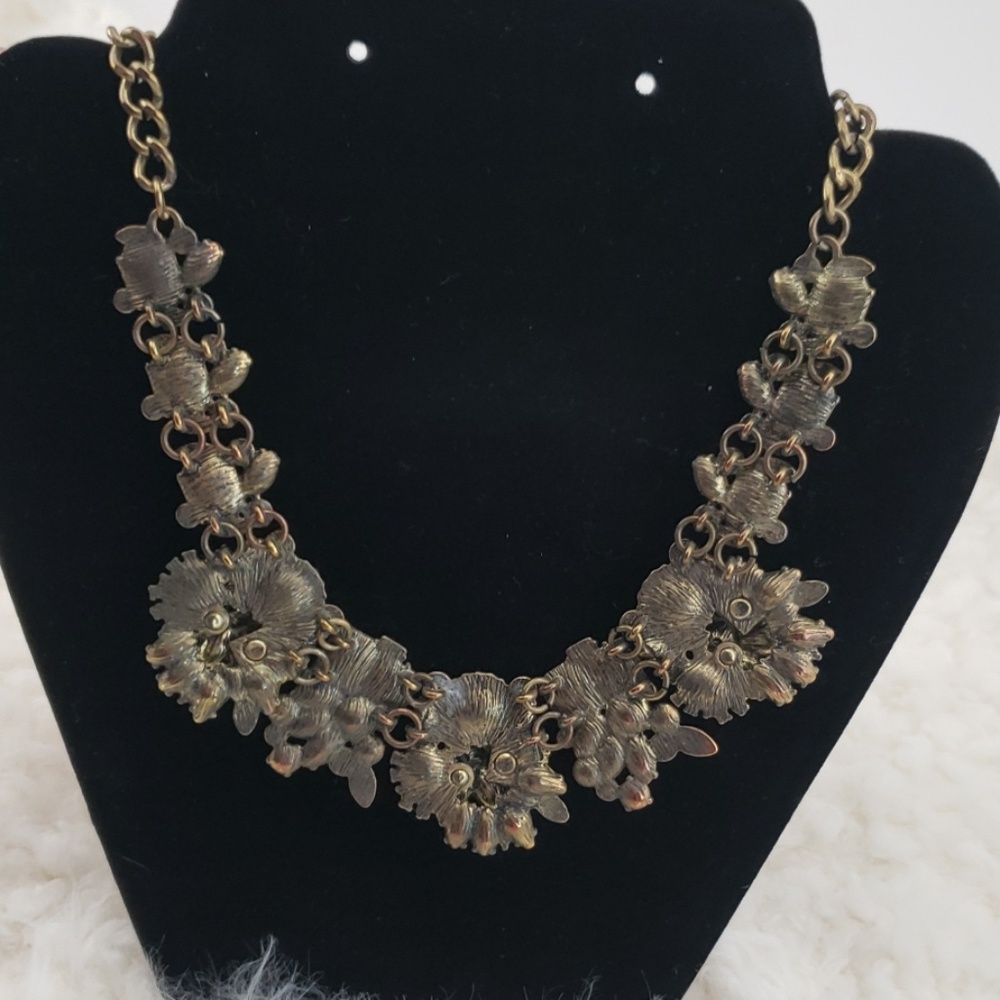 Blue and Orange Statement Necklace - Picture 3 of 4